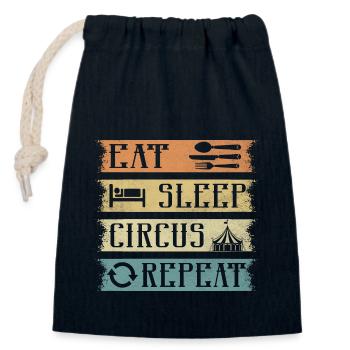 Manger Dormir Cirque Répéter Actes Costume Fête - Sac cadeau en coton avec cordon (14 x 20 cm) - bleu marine - Devant
