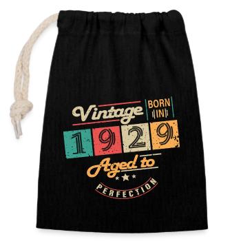 Original 1929 Jahrgang - 1929 Geburtstagsgeschenk - Verschließbarer Geschenkbeutel aus Baumwolle (14x20cm) - Schwarz - Vorne