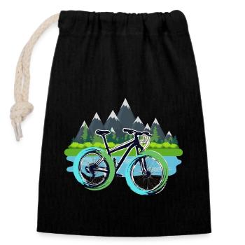 T-shirt VTT - Mugs d’extérieur Sacs Vélo - Sac cadeau en coton avec cordon (14 x 20 cm) - noir - Devant