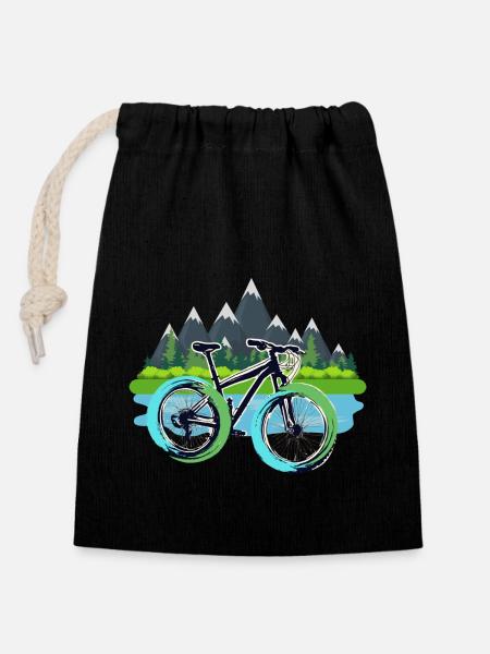 T-shirt VTT - Mugs d’extérieur Sacs Vélo - Sac cadeau en coton avec cordon (14 x 20 cm) - noir