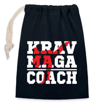 Krav Maga Coach Training Martial Arts - Closable cotton gift bag (14x20cm) - navy - Front