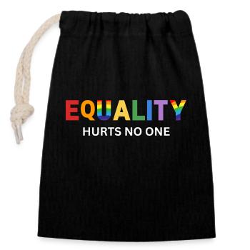 Equality Hurts No One LGBT Equality Gay Pride - Closable cotton gift bag (14x20cm) - black - Front