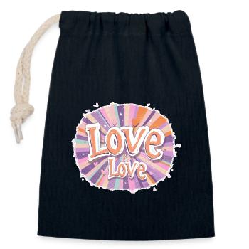 Love is love 3 - Closable cotton gift bag (14x20cm) - navy - Front