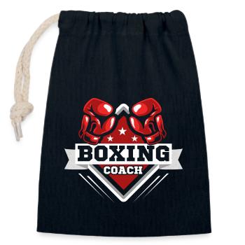 Entraîneur de boxe Entraînement de boxeur - Sac cadeau en coton avec cordon (14 x 20 cm) - bleu marine - Devant