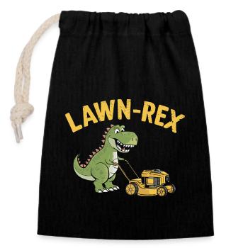 Lustiger Lawn-Rex Rasenmäher Garten Dinosaurier - Verschließbarer Geschenkbeutel aus Baumwolle (14x20cm) - Schwarz - Vorne