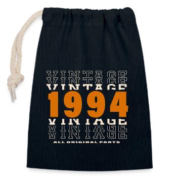 1994 : Vintage - 30e anniversaire - Sac cadeau en coton avec cordon (14 x 20 cm) - bleu marine - Devant