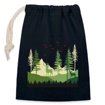 Forest Serenity Escape - Closable cotton gift bag (14x20cm) - navy - Front