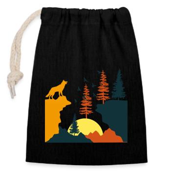 Nature's Untouched Paradise - Closable cotton gift bag (14x20cm) - black - Front