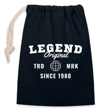 Birth Year Legend Since 1980 - Closable cotton gift bag (14x20cm) - navy - Front