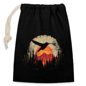 hummingbird, bird, nature, animals, wilderness, nectar - Closable cotton gift bag (14x20cm) - black - Front