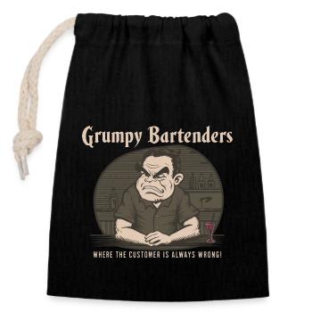 MÜRRISCHE BARKEEPER - Verschließbarer Geschenkbeutel aus Baumwolle (14x20cm) - Schwarz - Vorne