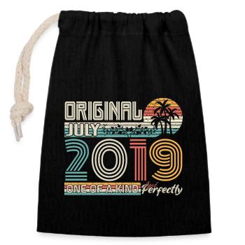 July 2019 Birthday July 2019 Gift - Closable cotton gift bag (14x20cm) - black - Front