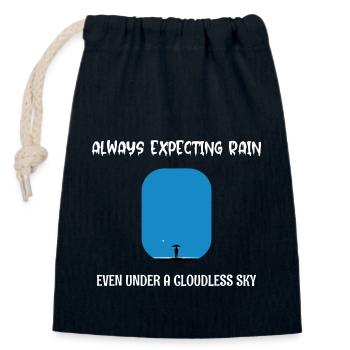 Always Expecting Rain even under a cloudless Sky - Verschließbarer Geschenkbeutel aus Baumwolle (14x20cm) - Navy - Vorne