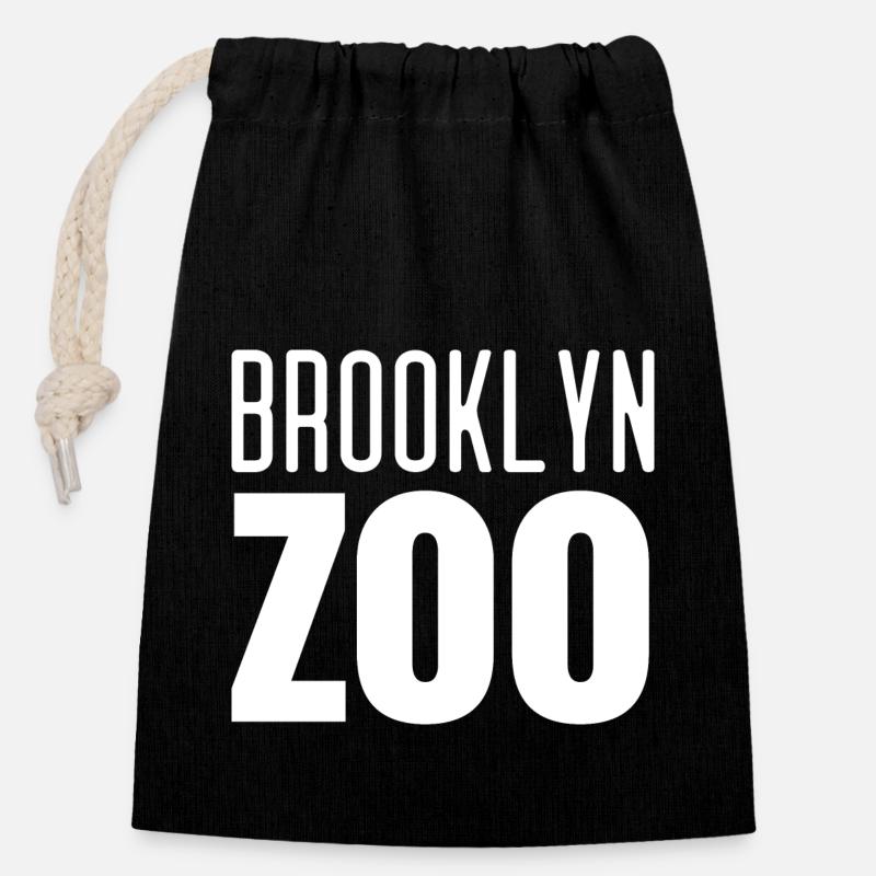 Brooklyn Zoo - Verschließbarer Geschenkbeutel aus Baumwolle (14x20cm) - Schwarz