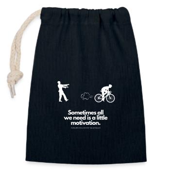 Motivation supplémentaire pour le cycliste zombie - Sac cadeau en coton avec cordon (14 x 20 cm) - bleu marine - Devant