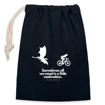 Motivation supplémentaire Cyclistes Femme Dragon - Sac cadeau en coton avec cordon (14 x 20 cm) - bleu marine - Devant