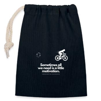 Extra Portion Motivation Fahrradfahrerinnen Handy - Verschließbarer Geschenkbeutel aus Baumwolle (14x20cm) - Navy - Vorne