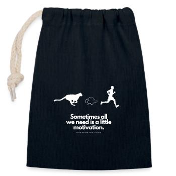Portion supplémentaire de motivation coureur WildPuma - Sac cadeau en coton avec cordon (14 x 20 cm) - bleu marine - Devant