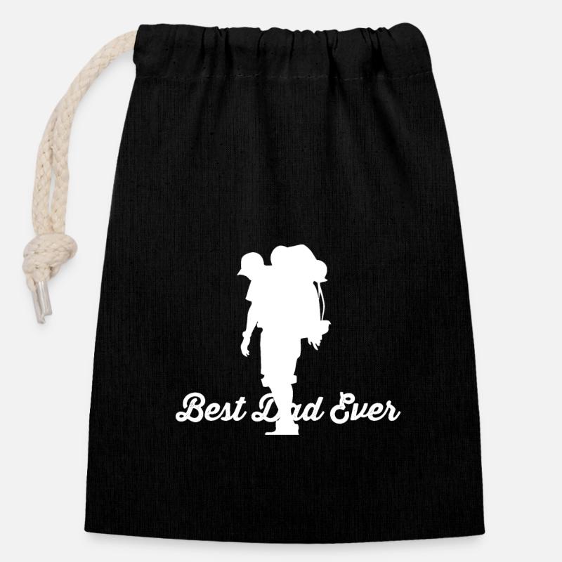 Touriste - Sac cadeau en coton avec cordon (14 x 20 cm) - noir