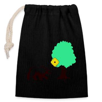 Bear Honey - Closable cotton gift bag (14x20cm) - black - Front