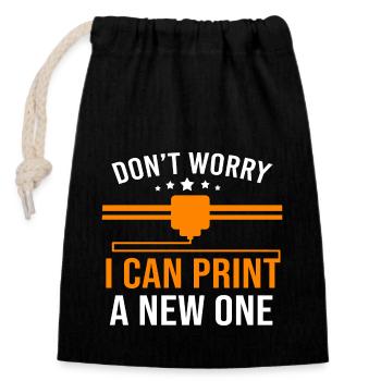 3D Printing Printing Prototype - Closable cotton gift bag (14x20cm) - black - Front
