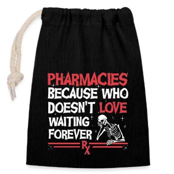 Pharmacie Halloween - Sac cadeau en coton avec cordon (14 x 20 cm) - noir - Devant