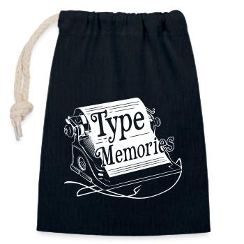 TYPEWRITERS, TYPE MEMORIES - Closable cotton gift bag (14x20cm) - navy - Front