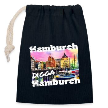 Hamburg Digga coole Hansestadt Hamburch Graffiti - Verschließbarer Geschenkbeutel aus Baumwolle (14x20cm) - Navy - Vorne