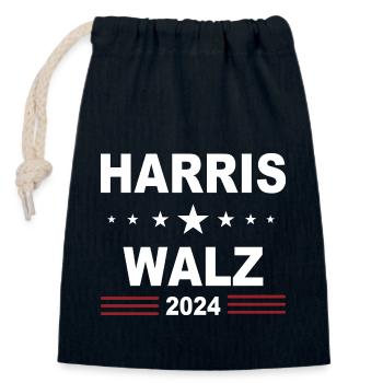 Harris Walz 2024 - Verschließbarer Geschenkbeutel aus Baumwolle (14x20cm) - Navy - Vorne