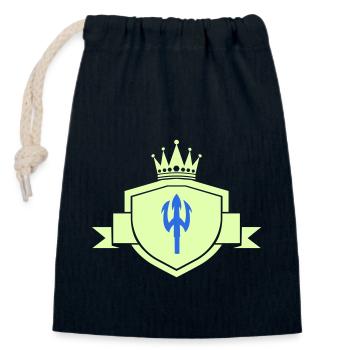 Armoiries du Trident - Sac cadeau en coton avec cordon (14 x 20 cm) - bleu marine - Devant
