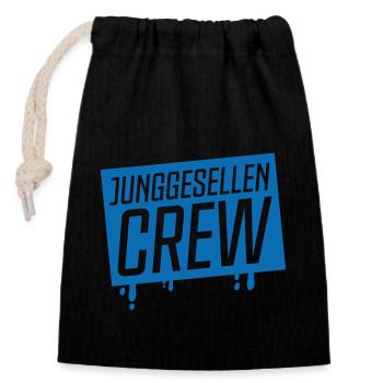junggesellen crew - Verschließbarer Geschenkbeutel aus Baumwolle (14x20cm) - Schwarz - Vorne