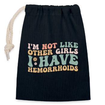 I'm Not Like Other Girls I Have Hemorrhoids - Sac cadeau en coton avec cordon (14 x 20 cm) - bleu marine - Devant