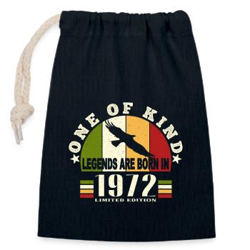 Legend Born 1972 anniversaire 52 ans - Sac cadeau en coton avec cordon (14 x 20 cm) - bleu marine - Devant