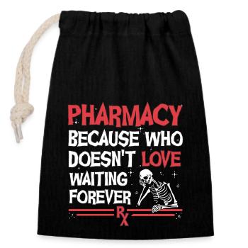 Pharmacie Halloween - Sac cadeau en coton avec cordon (14 x 20 cm) - noir - Devant