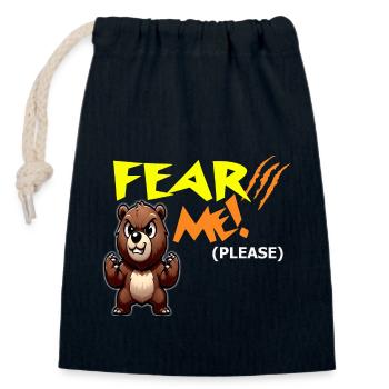 Fear me, please - Closable cotton gift bag (14x20cm) - navy - Front