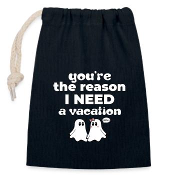 T-shirts avec des phrases amusantes - Fantasmitas - Sac cadeau en coton avec cordon (14 x 20 cm) - bleu marine - Devant