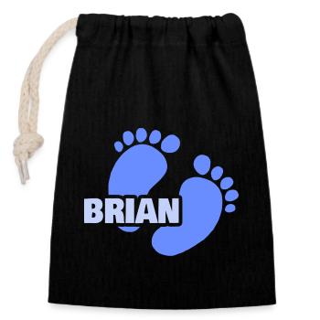 Brian as a birth - Closable cotton gift bag (14x20cm) - black - Front