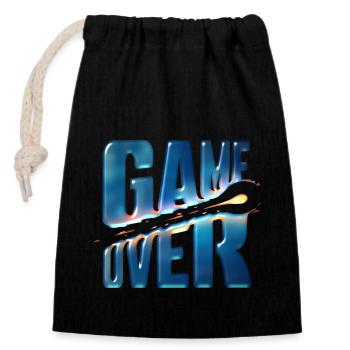 GAME OVER GEL - Sac cadeau en coton avec cordon (14 x 20 cm) - noir - Devant