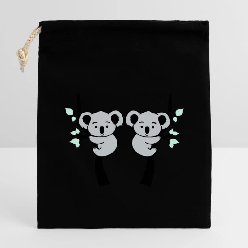 Koala Bear Comic Tree 2 Closable cotton gift bag (14x20cm)