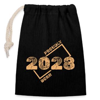 2028 2028 - Closable cotton gift bag (14x20cm) - black - Front