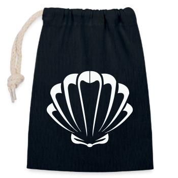 shell - Closable cotton gift bag (14x20cm) - navy - Front