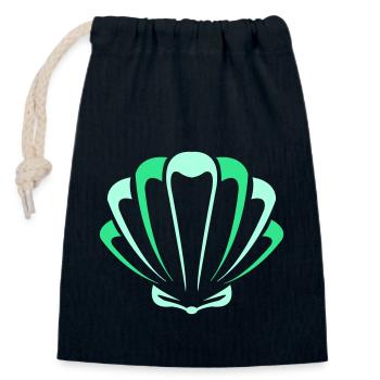 shell - Closable cotton gift bag (14x20cm) - navy - Front