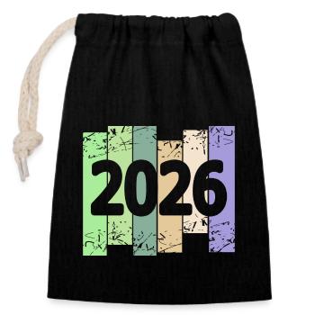 Œuvres d’art 2026 - Sac cadeau en coton avec cordon (14 x 20 cm) - noir - Devant