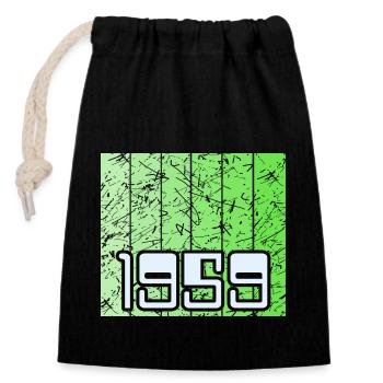 Green 1959 - Closable cotton gift bag (14x20cm) - black - Front