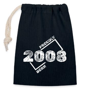 2008 2008 - Verschließbarer Geschenkbeutel aus Baumwolle (14x20cm) - Navy - Vorne