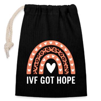 FIV – Ne perdez jamais espoir - Sac cadeau en coton avec cordon (14 x 20 cm) - noir - Devant