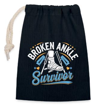 Broken Ankle Survivor 4 - Verschließbarer Geschenkbeutel aus Baumwolle (14x20cm) - Navy - Vorne