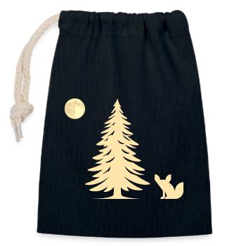 Fuchs im Wald - Geschenkidee - Verschließbarer Geschenkbeutel aus Baumwolle (14x20cm) - Navy - Vorne