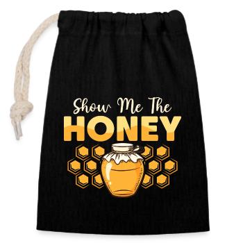 Show Me The Honey Beekeeper Apiarist Beekeeping - Verschließbarer Geschenkbeutel aus Baumwolle (14x20cm) - Schwarz - Vorne