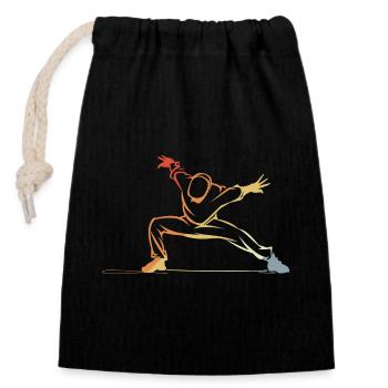 B-Boy Skizze - Verschließbarer Geschenkbeutel aus Baumwolle (14x20cm) - Schwarz - Vorne